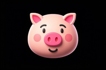 可爱卡通猪头形象素材