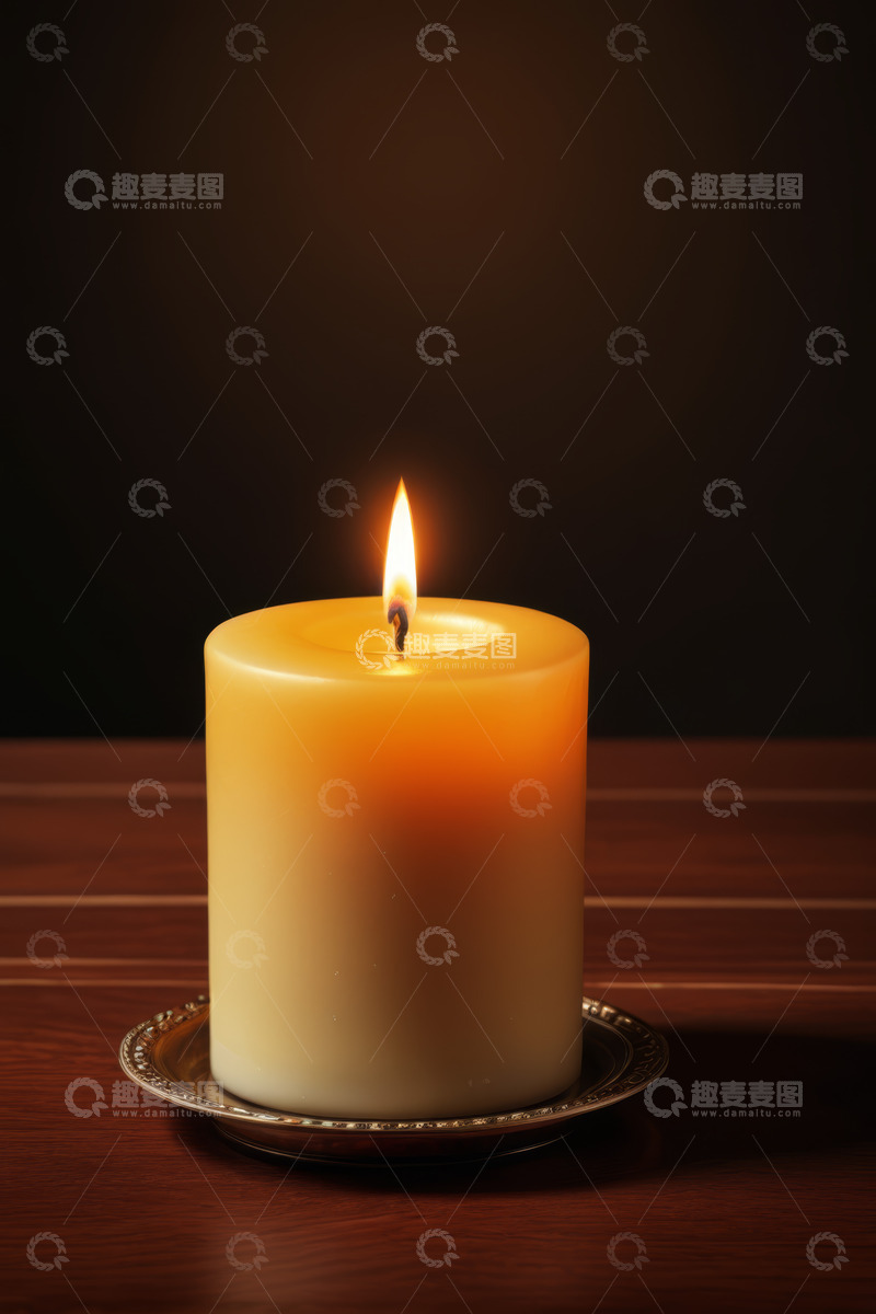 高清大图下载【趣麦麦图】燃烧的圆柱形蜡烛
