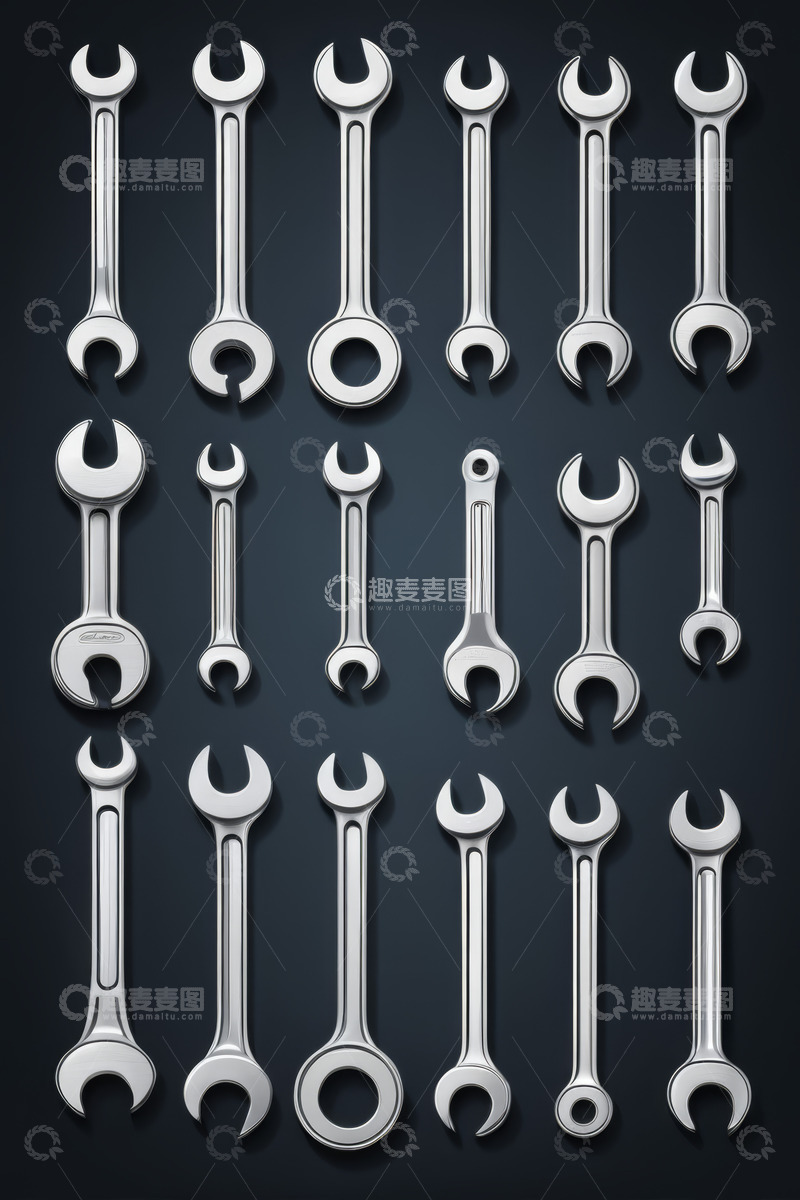 高清大图下载【趣麦麦图】多种扳手工具展示
