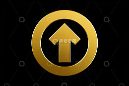 金色向上箭头图标