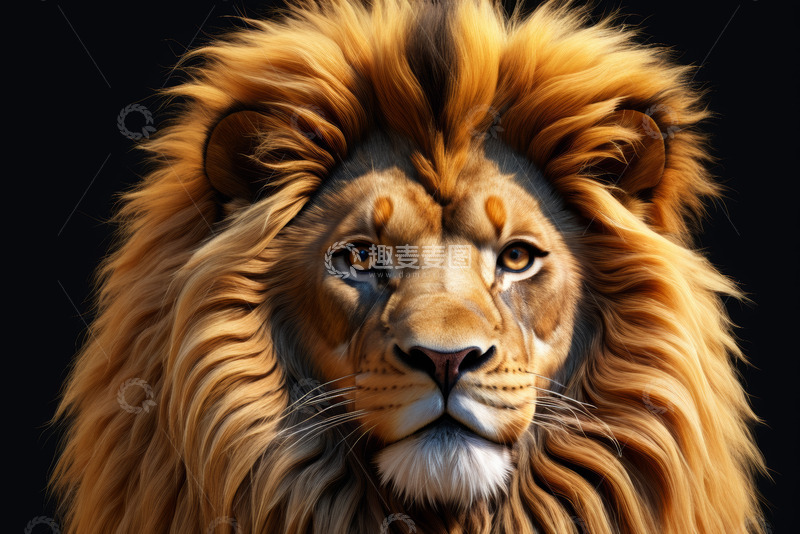 高清大图下载【趣麦麦图】雄狮头部特写