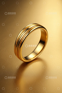 金色戒指特写素材