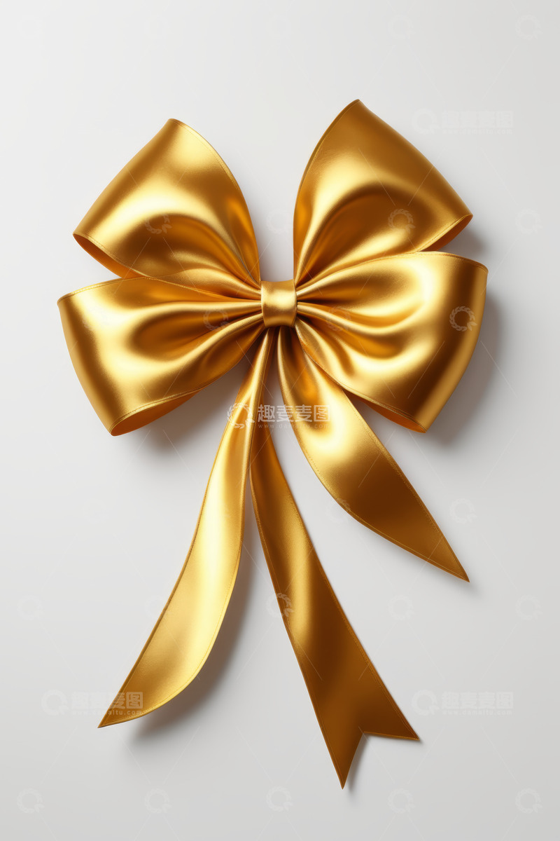 高清大图下载【趣麦麦图】金色蝴蝶结装饰素材