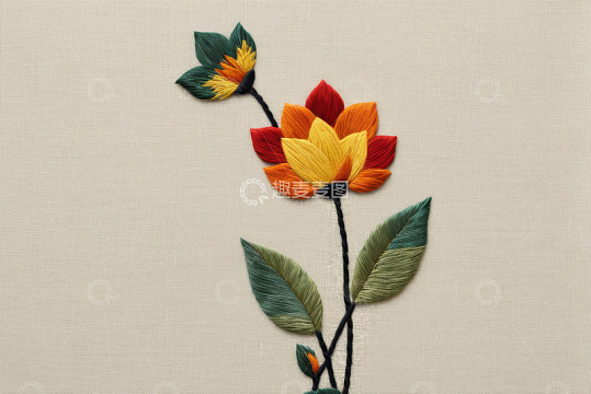刺绣花朵装饰图案