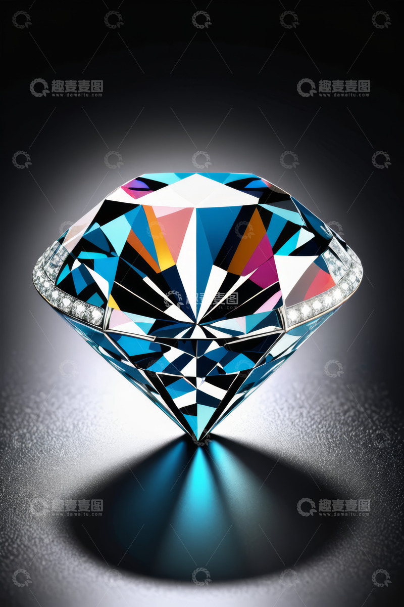 高清大图下载【趣麦麦图】璀璨闪耀的蓝色彩色钻石