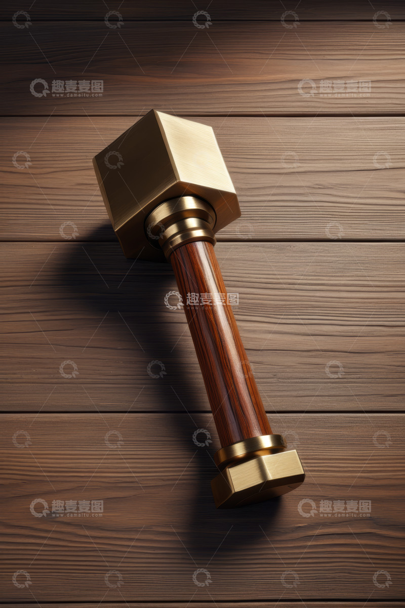 高清大图下载【趣麦麦图】木质背景上的金属锤子