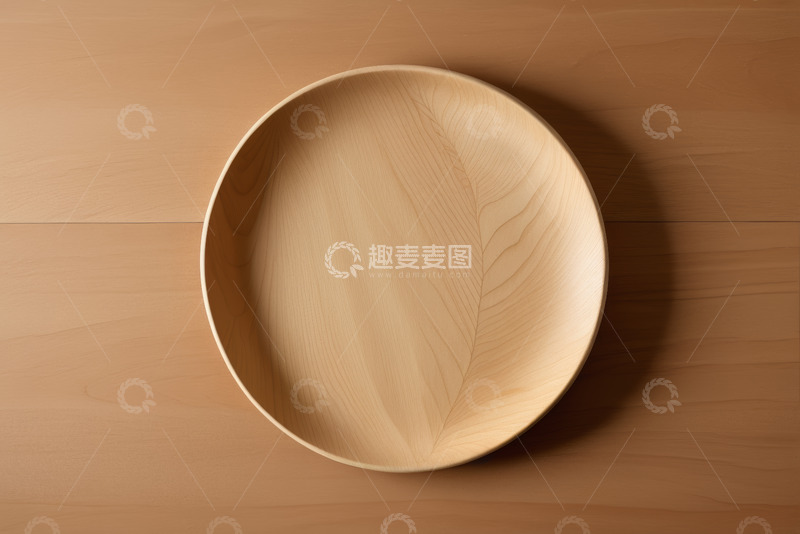 高清大图下载【趣麦麦图】木质圆盘置于木桌