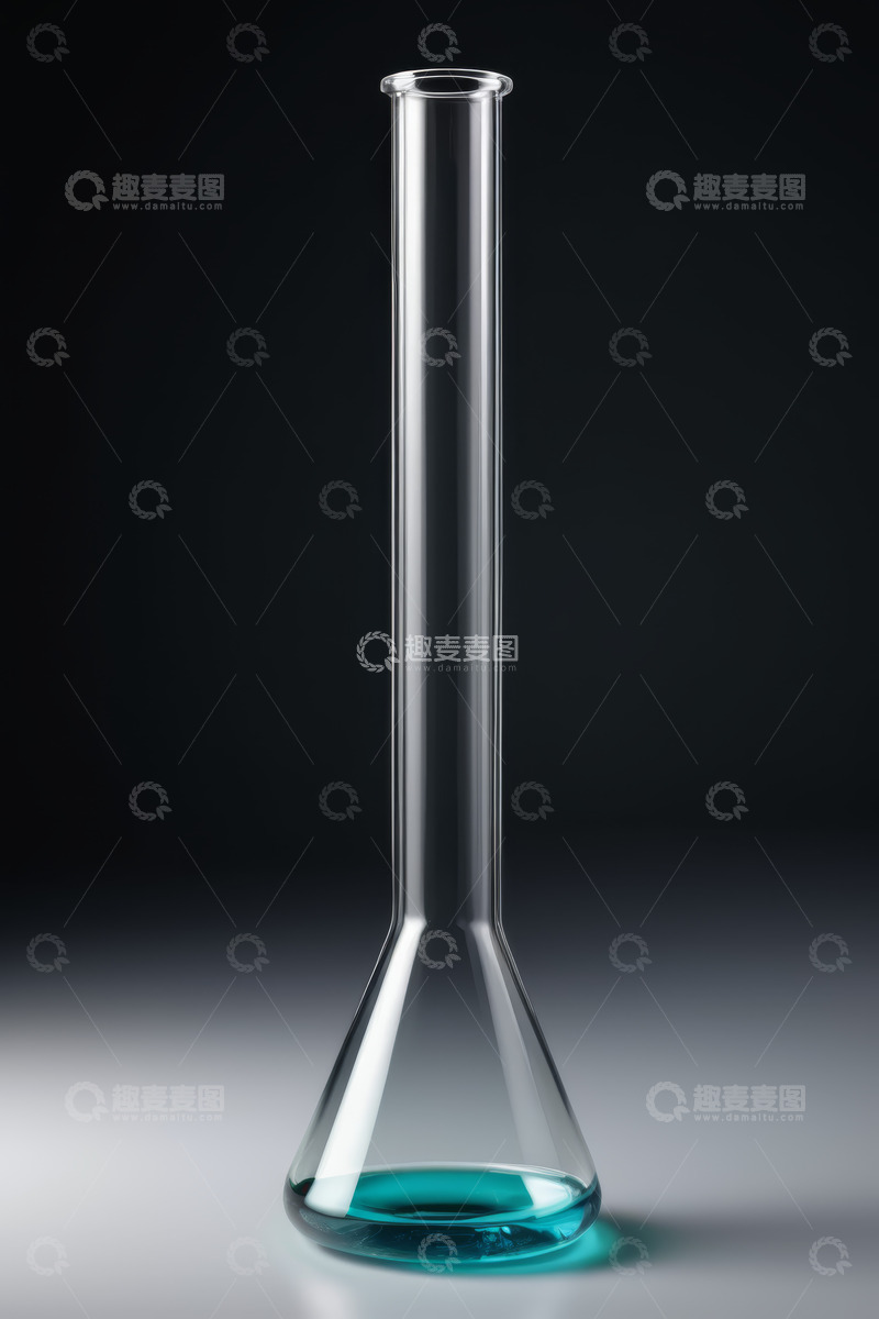 高清大图下载【趣麦麦图】实验室玻璃锥形瓶含蓝色液体