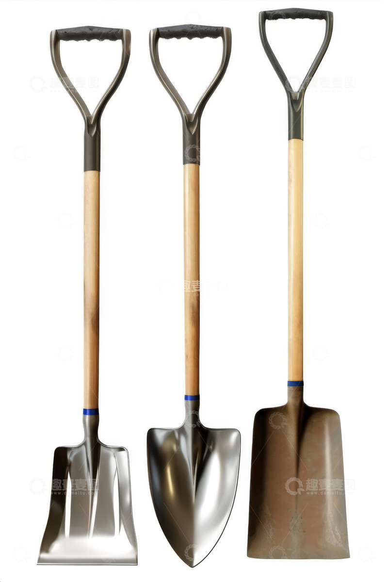 高清大图下载【趣麦麦图】三把不同样式的园艺铲