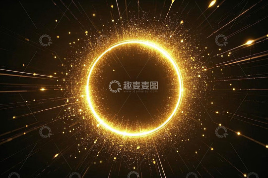 金色发光粒子环形背景