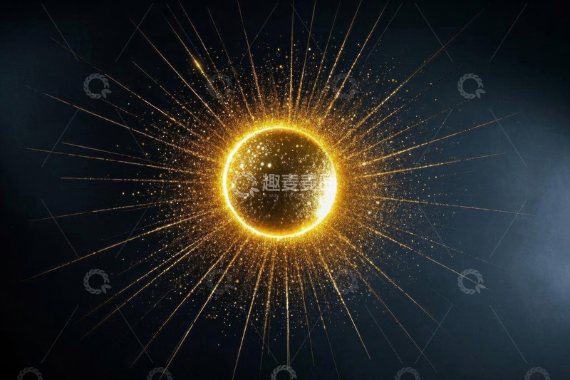 高清大图下载【趣麦麦图】金色发光球体特效背景