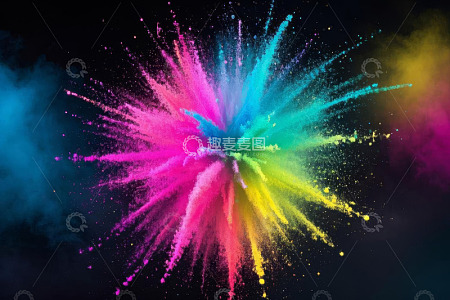 彩色粉末爆炸效果素材