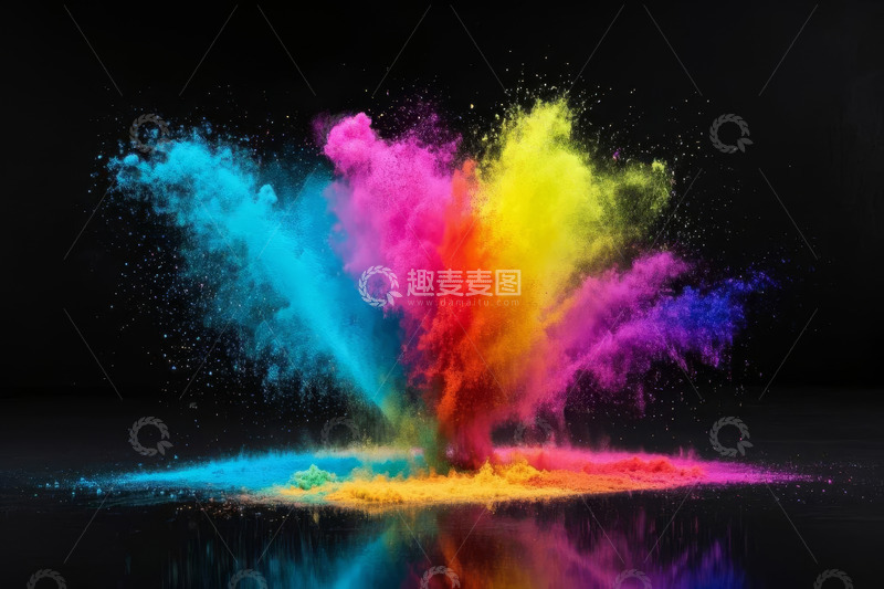 高清大图下载【趣麦麦图】彩色粉末爆炸瞬间