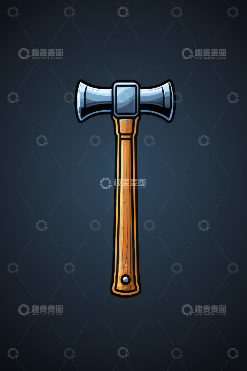 高清大图下载【趣麦麦图】卡通风格的斧头插画