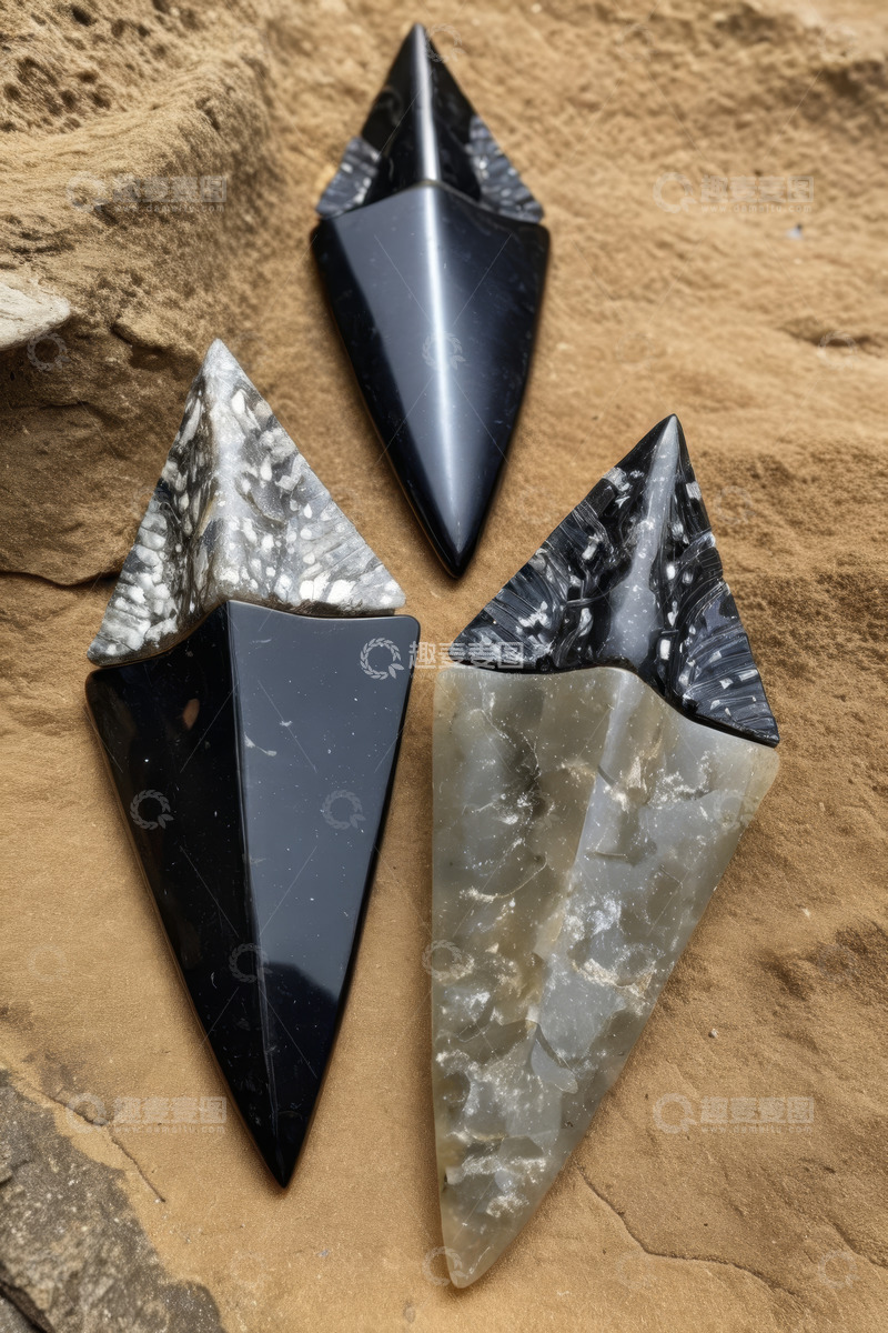 高清大图下载【趣麦麦图】多材质箭头形石头特写