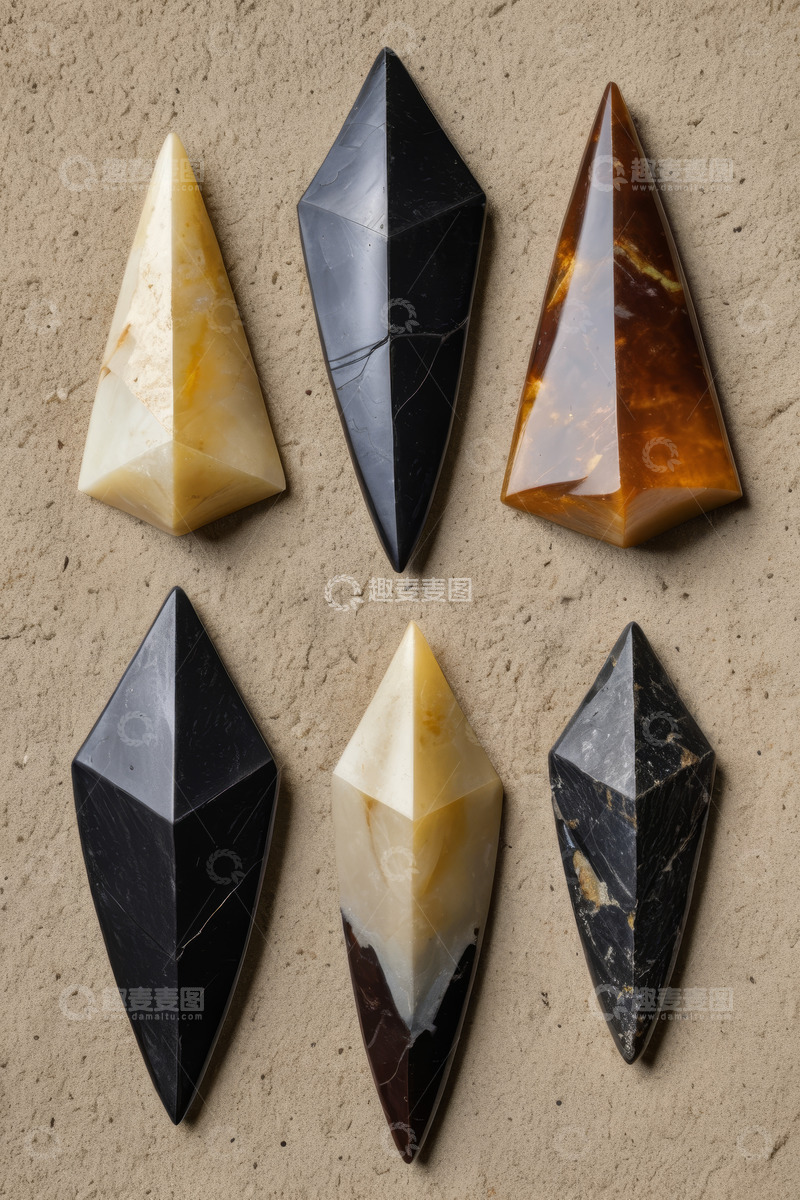 高清大图下载【趣麦麦图】多色宝石菱形摆件特写