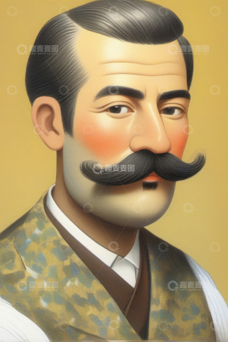 高清大图下载【趣麦麦图】复古装扮男子肖像