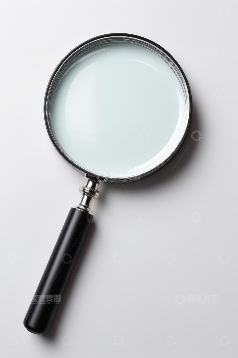 高清大图下载【趣麦麦图】黑色手柄放大镜特写