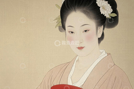 古典女子肖像国画素材