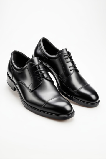 黑色男士系带皮鞋特写