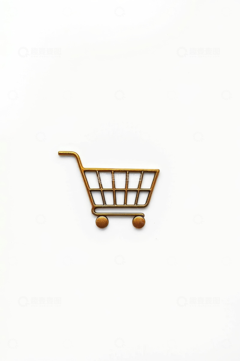 高清大图下载【趣麦麦图】金属质感购物车图标