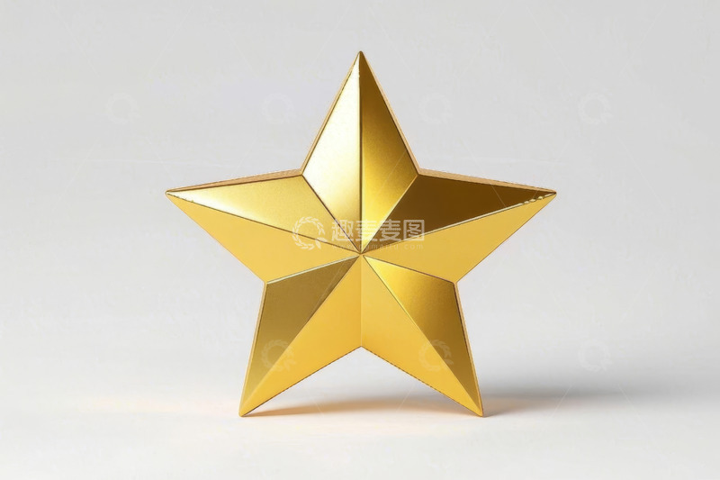 高清大图下载【趣麦麦图】金色立体五角星装饰