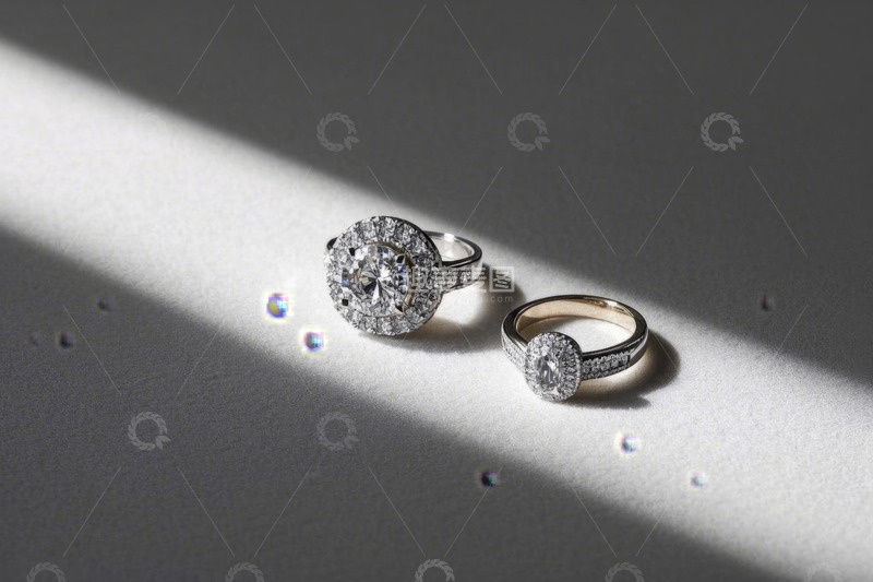 高清大图下载【趣麦麦图】闪耀钻石戒指特写