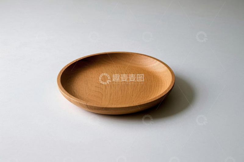 高清大图下载【趣麦麦图】浅色背景上的木质圆盘