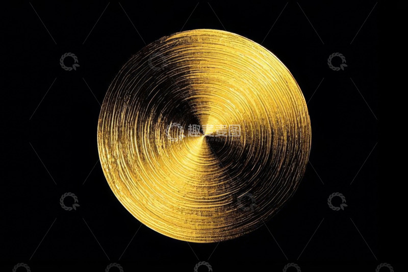 高清大图下载【趣麦麦图】金色圆形金属物件特写