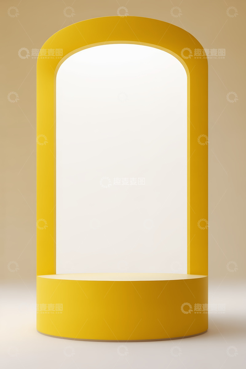 高清大图下载【趣麦麦图】白色立体展示台背景素材