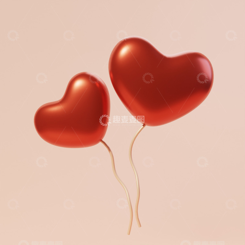 源文件下载【趣麦麦图】圣诞节心形节日气球