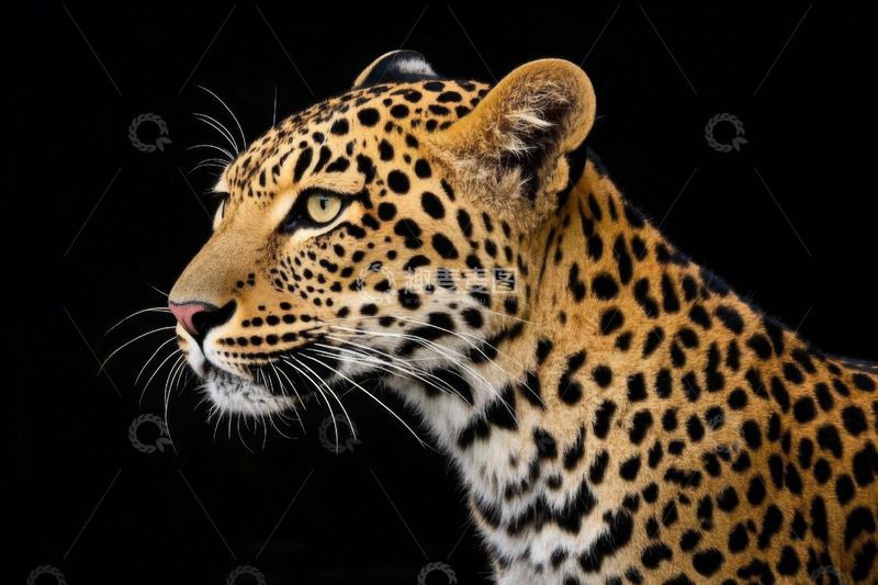 高清大图下载【趣麦麦图】金钱豹侧面特写