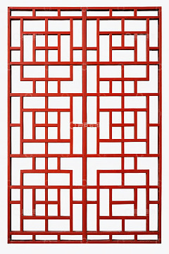 中式红色窗格装饰图案