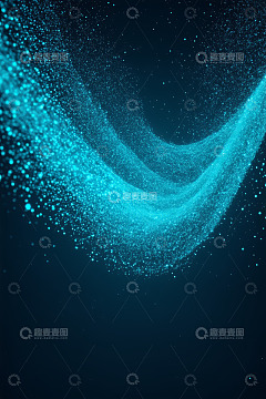 蓝色粒子立方体抽象设计素材