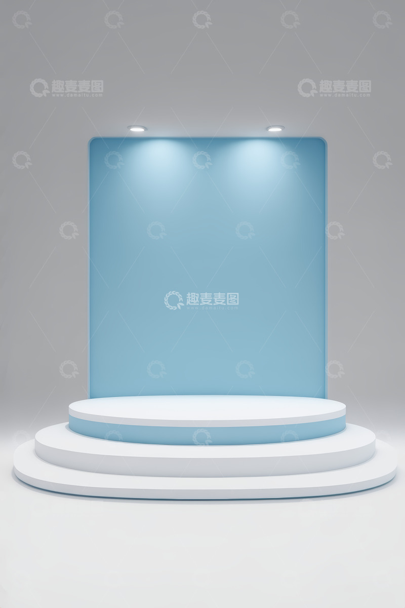 高清大图下载【趣麦麦图】红色背景下的圆形展示台