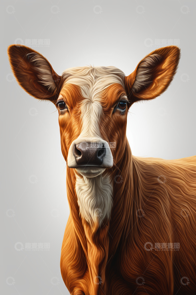 高清大图下载【趣麦麦图】特写奶牛肖像
