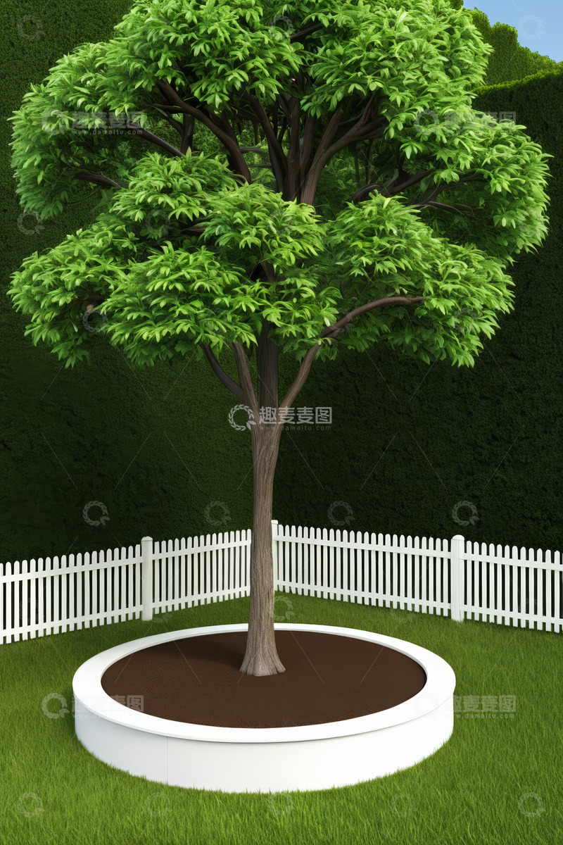 高清大图下载【趣麦麦图】绿色松树3D模型