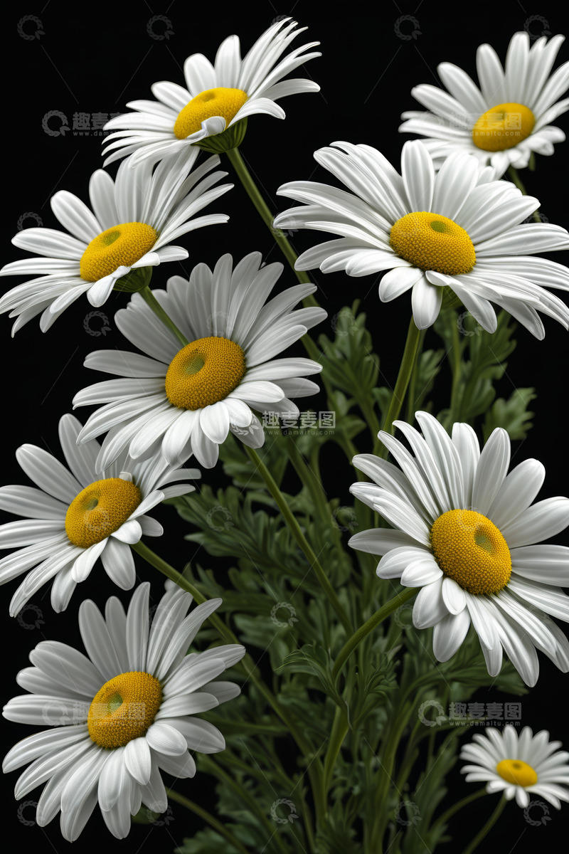 高清大图下载【趣麦麦图】白色雏菊花卉特写