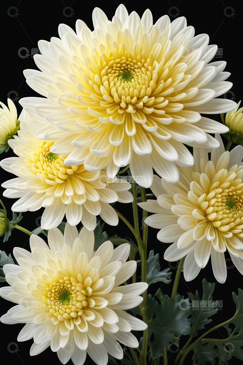 高清大图下载【趣麦麦图】白色菊花花卉特写