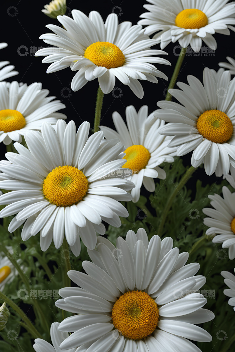 高清大图下载【趣麦麦图】白色雏菊花卉特写素材
