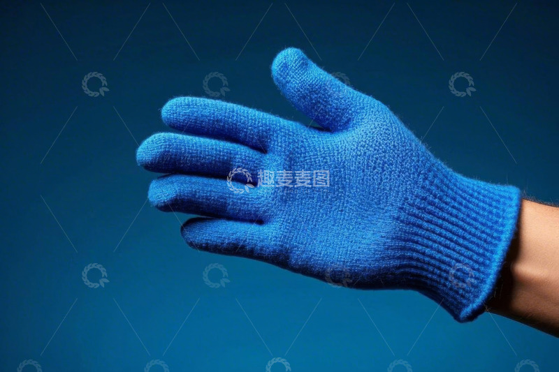 高清大图下载【趣麦麦图】蓝色手套手部特写