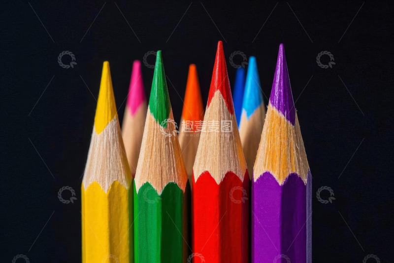 高清大图下载【趣麦麦图】彩色铅笔微距特写