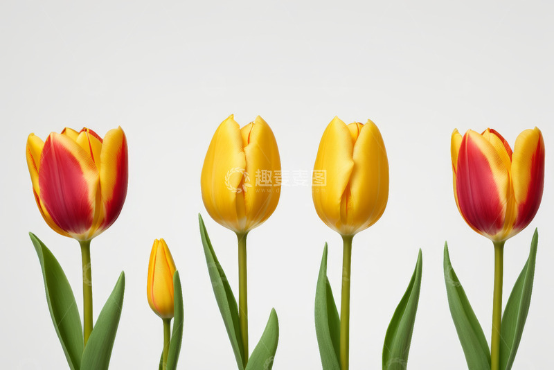高清大图下载【趣麦麦图】红黄相间郁金香特写