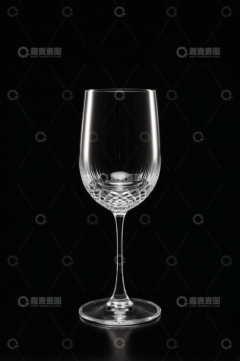 高清大图下载【趣麦麦图】透明玻璃高脚酒杯特写