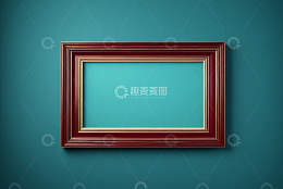 蓝色背景上的红色画框