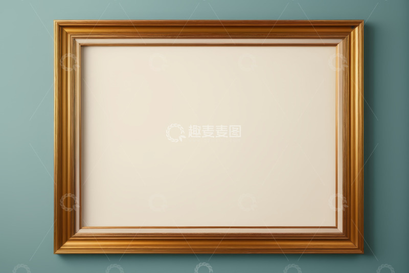 高清大图下载【趣麦麦图】墙上金色画框装饰背景
