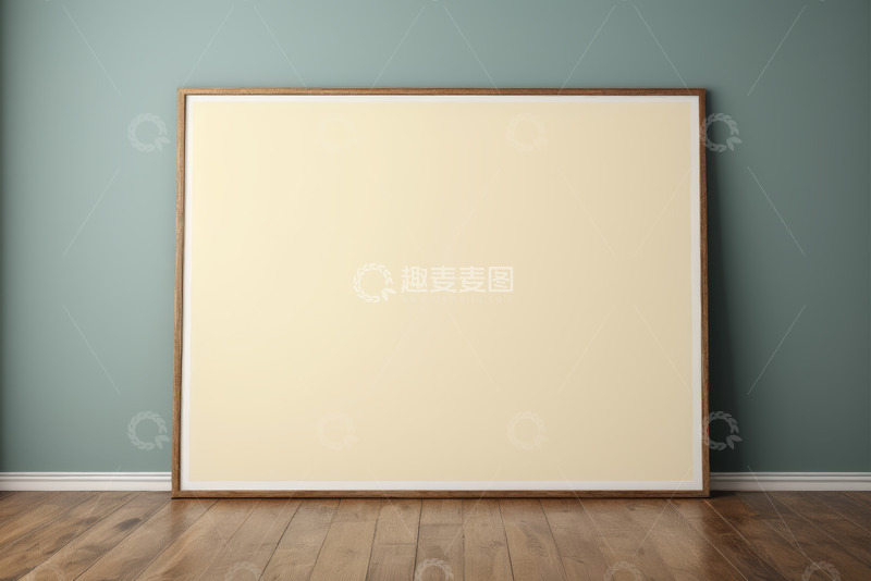 高清大图下载【趣麦麦图】靠墙摆放的空白画框