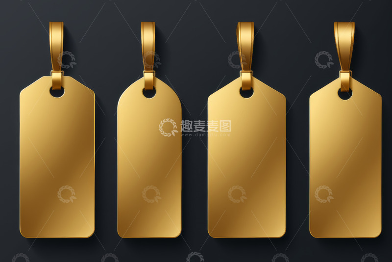 高清大图下载【趣麦麦图】金色空白吊牌设计素材
