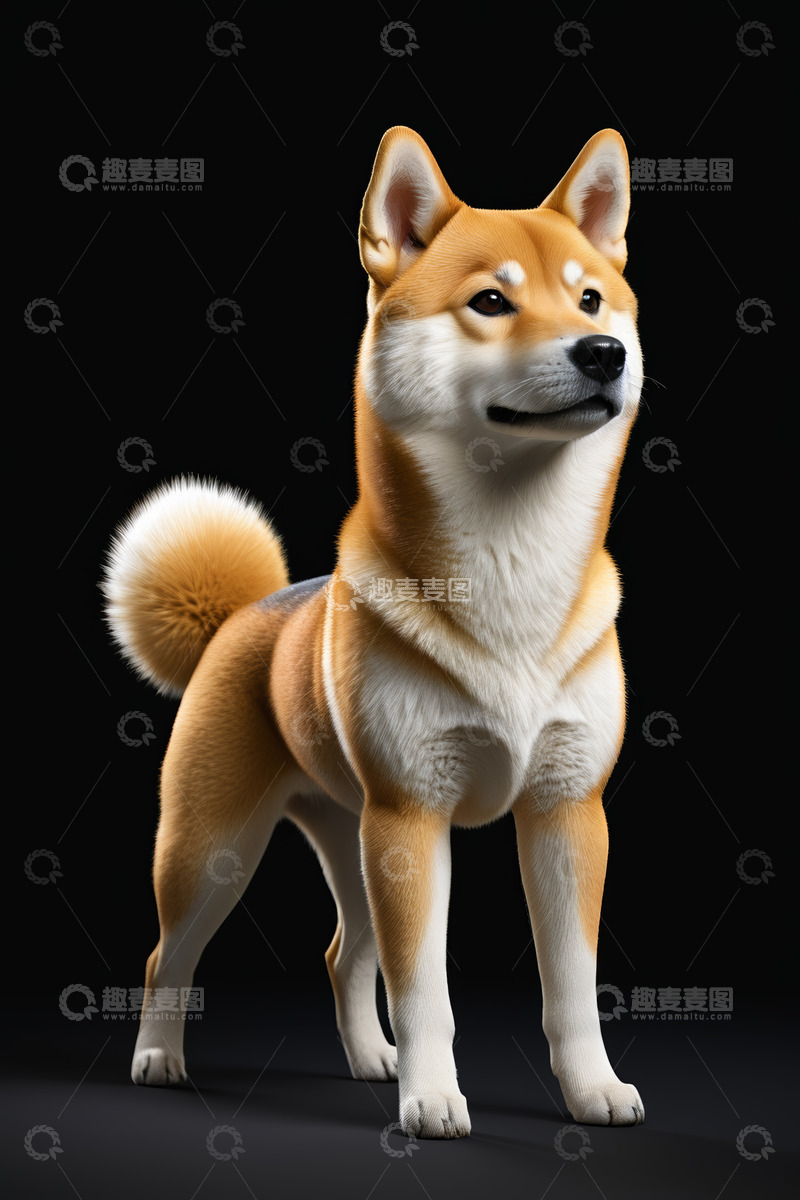 高清大图下载【趣麦麦图】站立的柴犬宠物素材