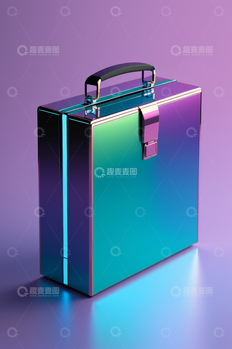 高清大图下载【趣麦麦图】炫彩金属质感手提箱